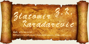 Zlatomir Karadarević vizit kartica